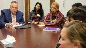 Administrators meeting at a table