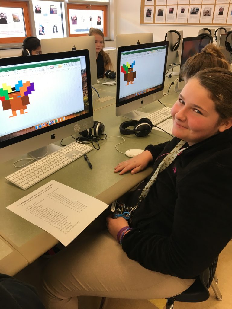 Student at computer