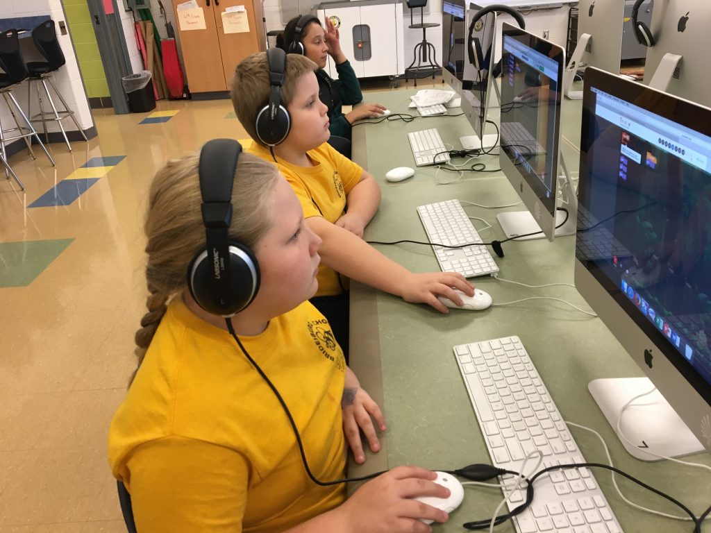 student in computer lab