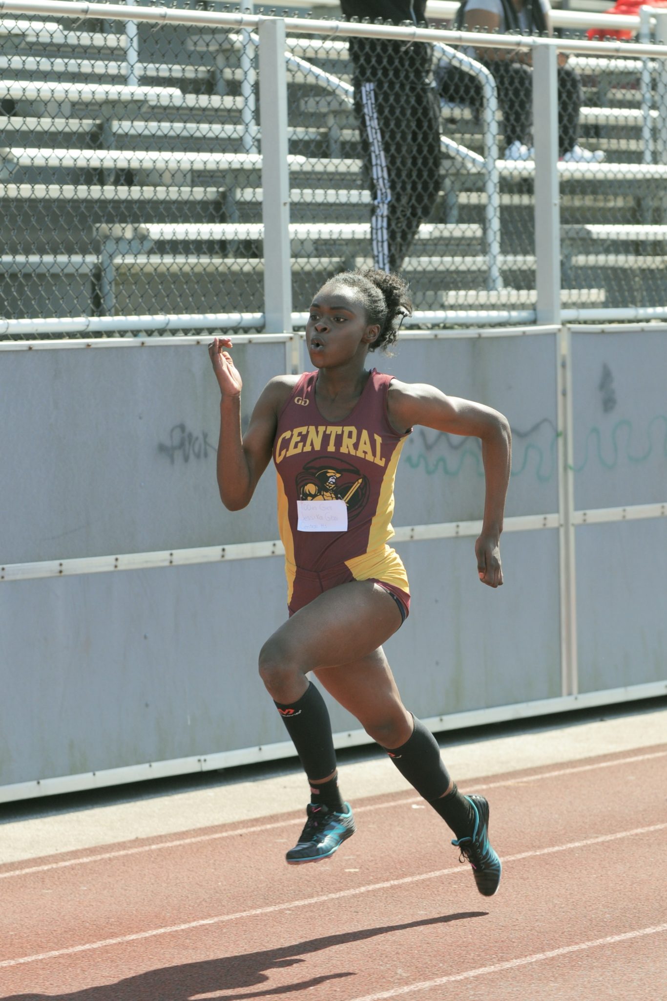 Girl running in perfect stride