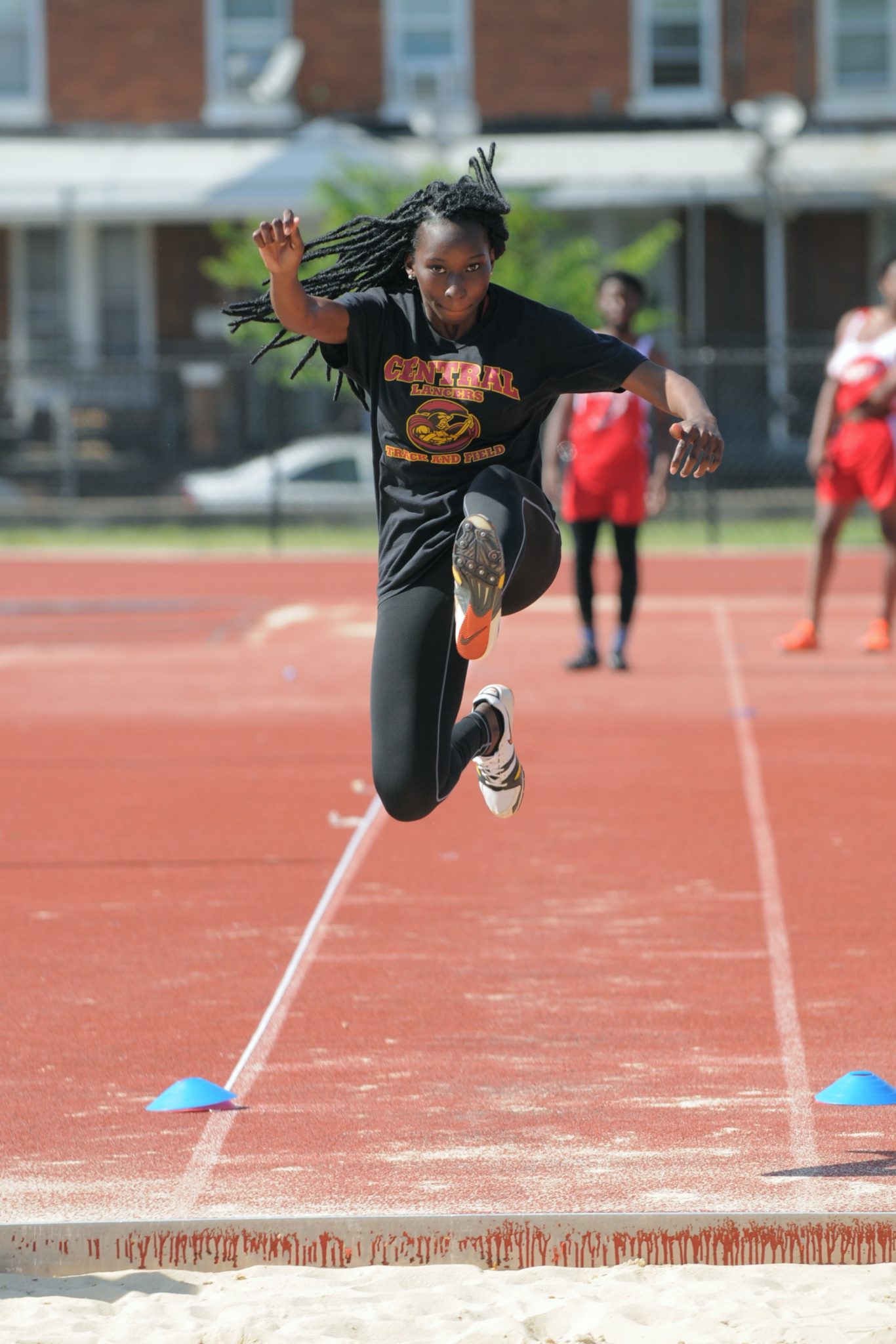 Girl doing Long Jump