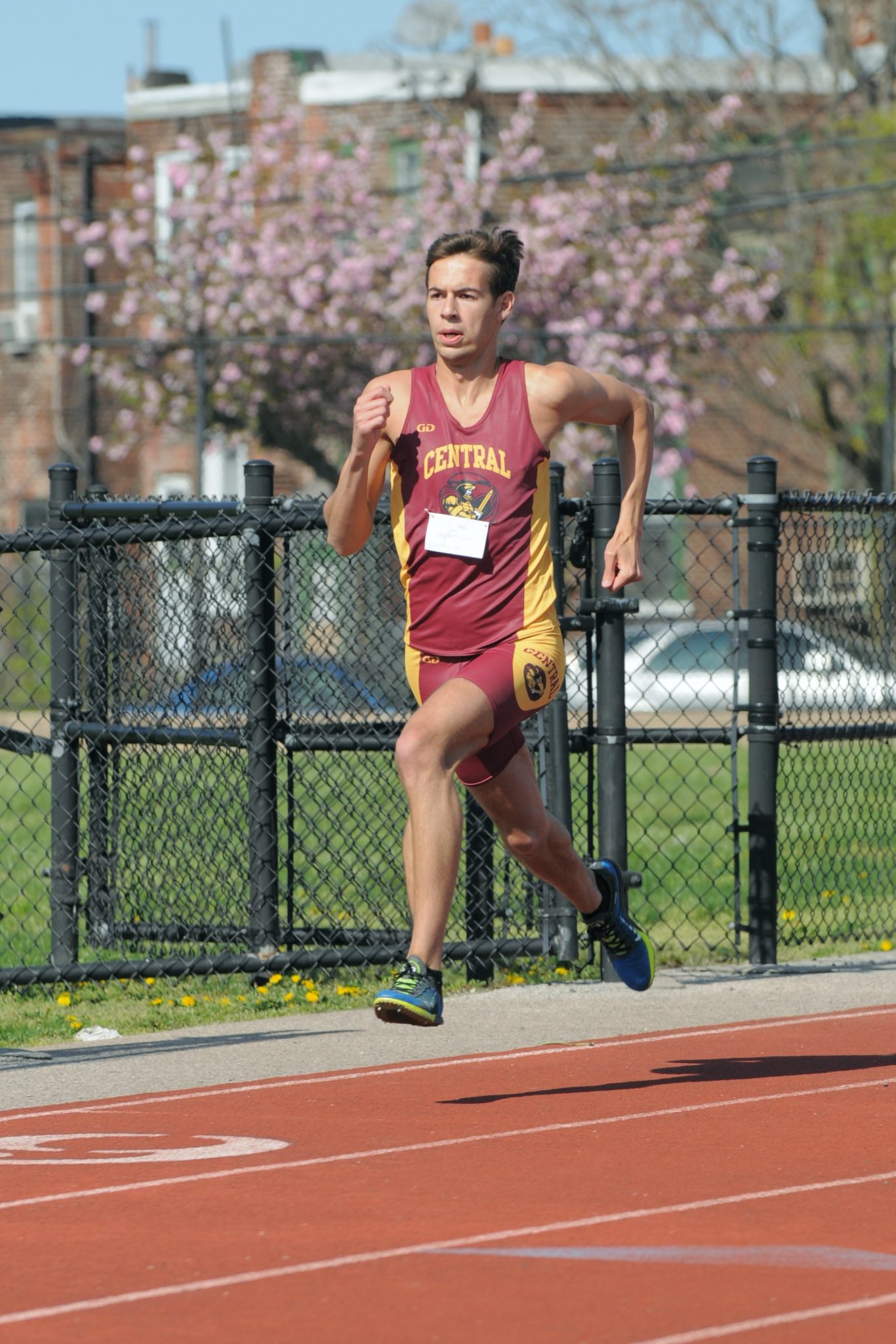 Boy running full speed