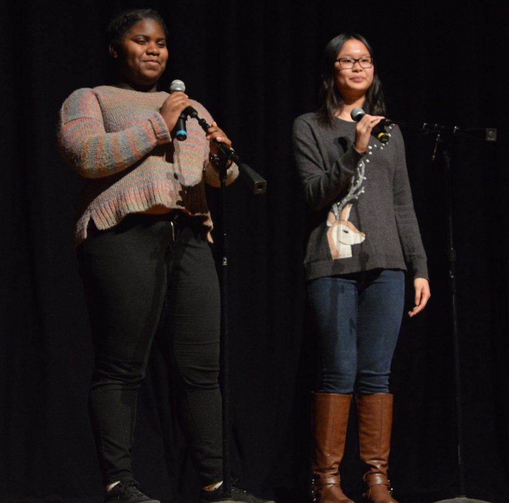 Two students singing