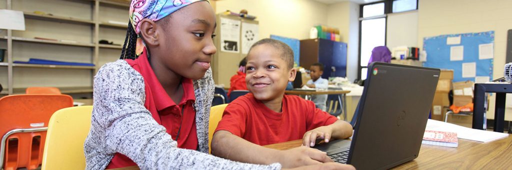 Kids on a computer