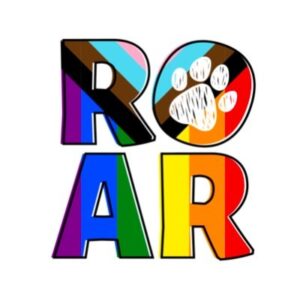 ROAR School Logo with Inclusive LGBTQ Flag
