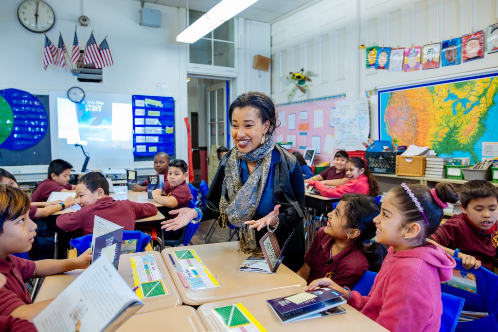 Image of teacher and students