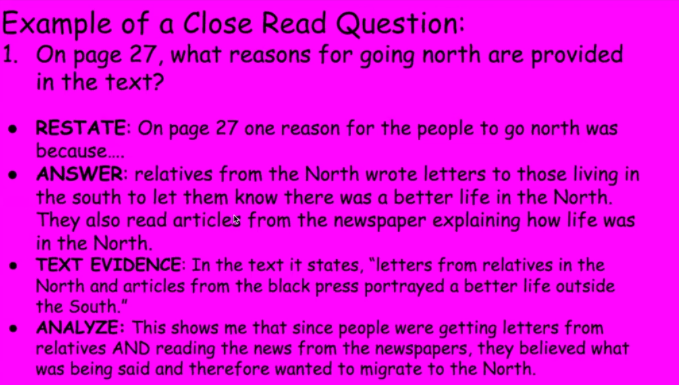 I Do-Direct Instruction - Close Read Response Question