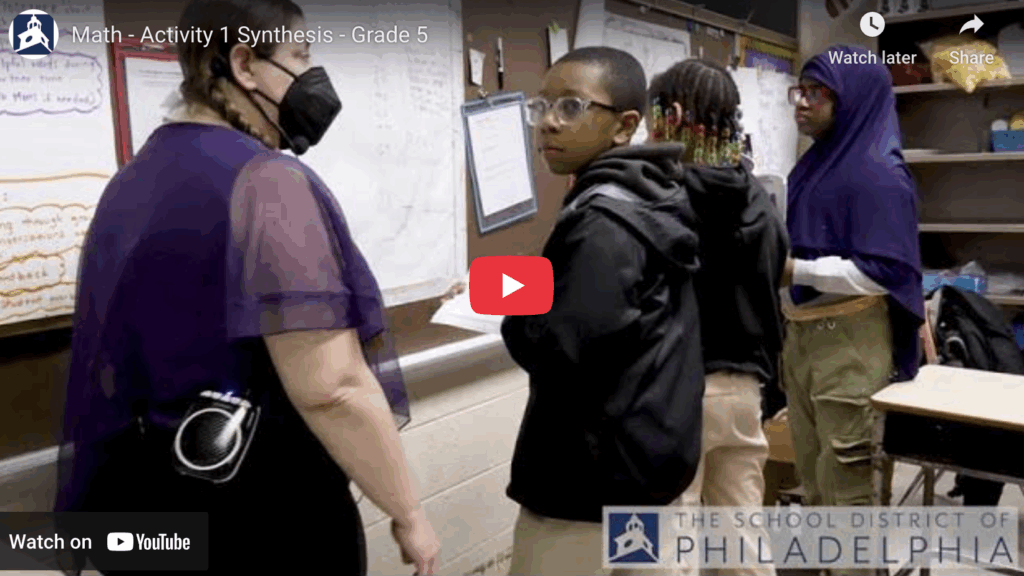 Math - Activity 1 Synthesis - Grade 5