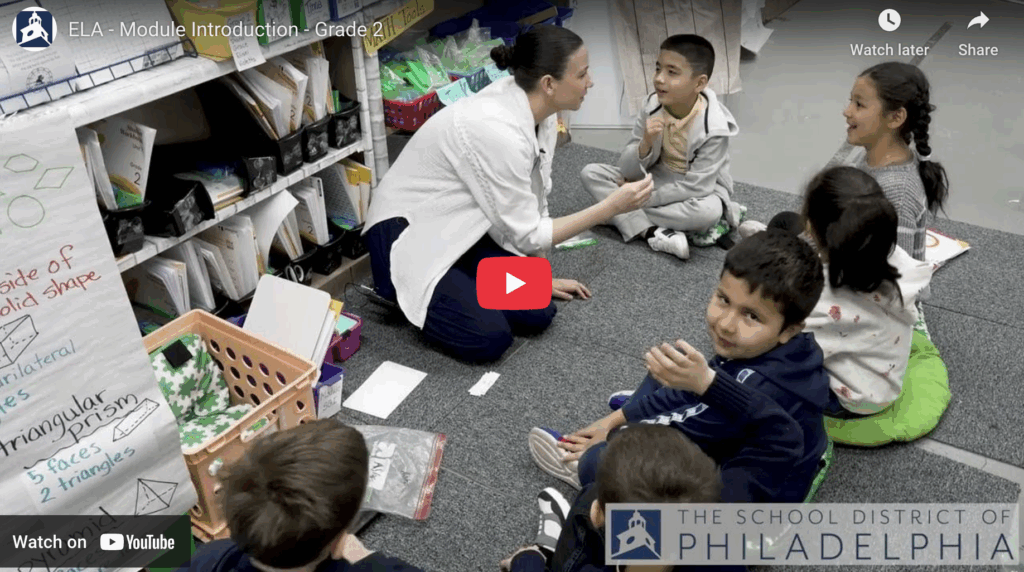 This video shows Marina Feldman and Carly Fuller's class at Comly Elementary school completing the Module 3a Introduction for Grade 2 using the EL Education ELA curriculum.