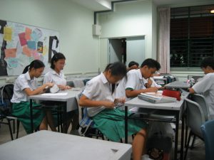Students at Tajong Katong Secondary School.