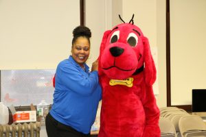 Clifford with Ms. Glass at Roosevelt