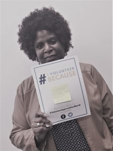 Ms. Valerie Rainey, School Inprovement Support Liaison at Martin Luther King, Jr. High School says, “#iVolunteerBecause support is the best remedy.”