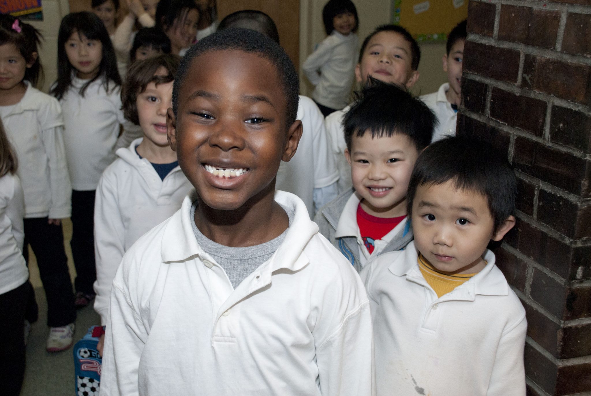 Smiling young students