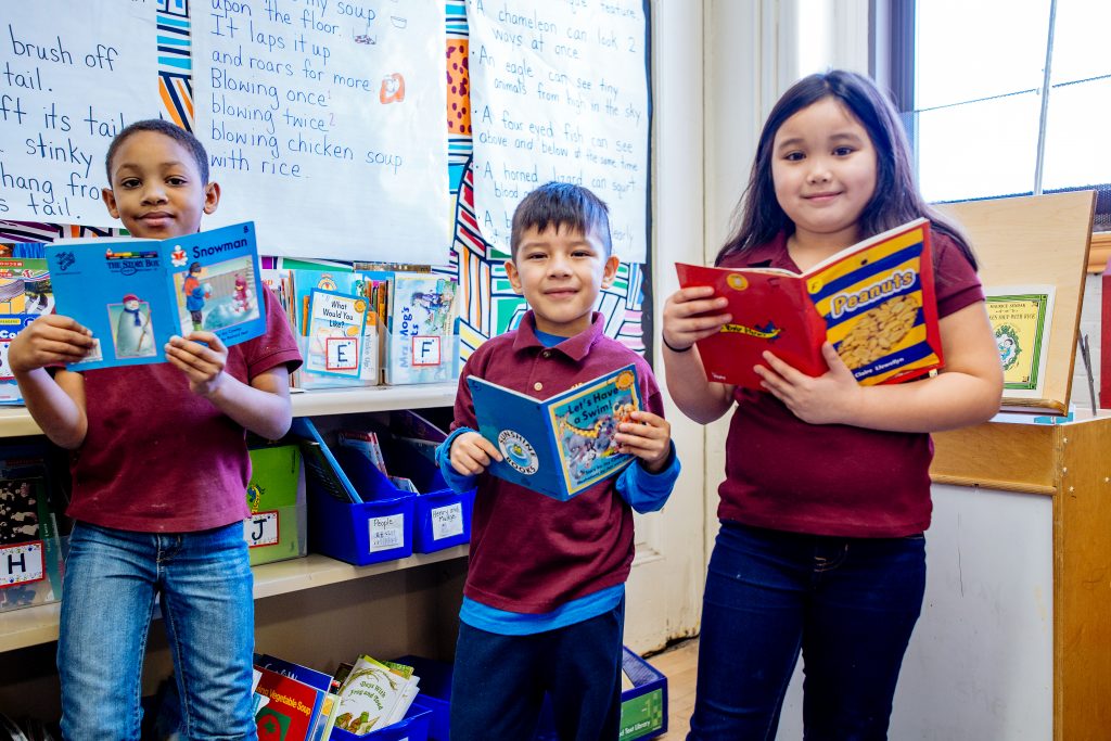 Students reading books