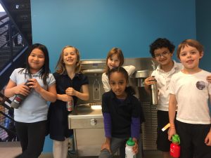 Students at a hydration station