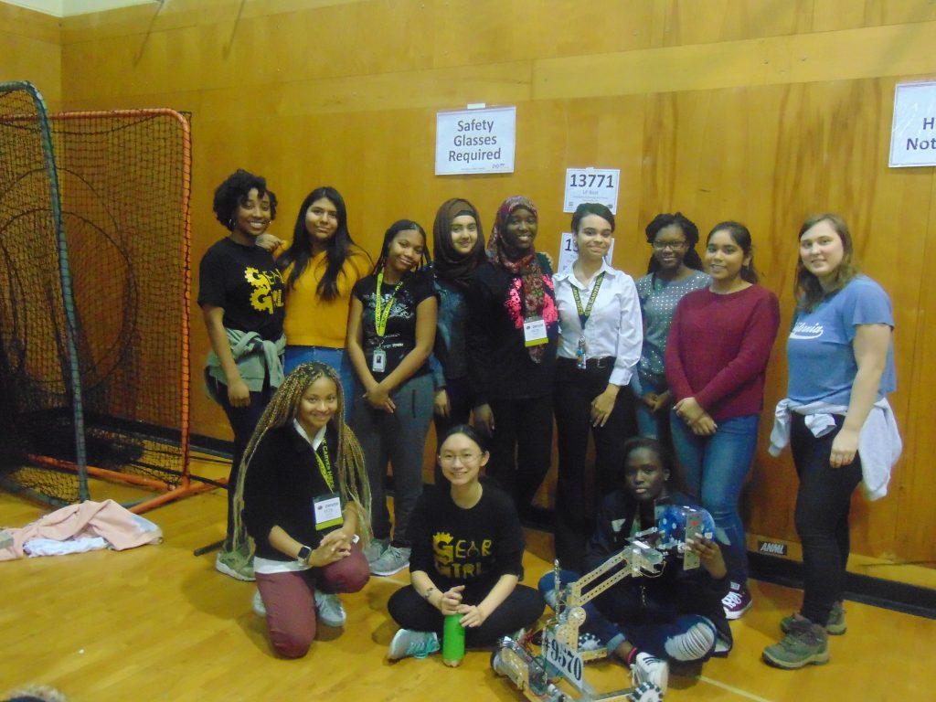 Girls at Robotics Competition