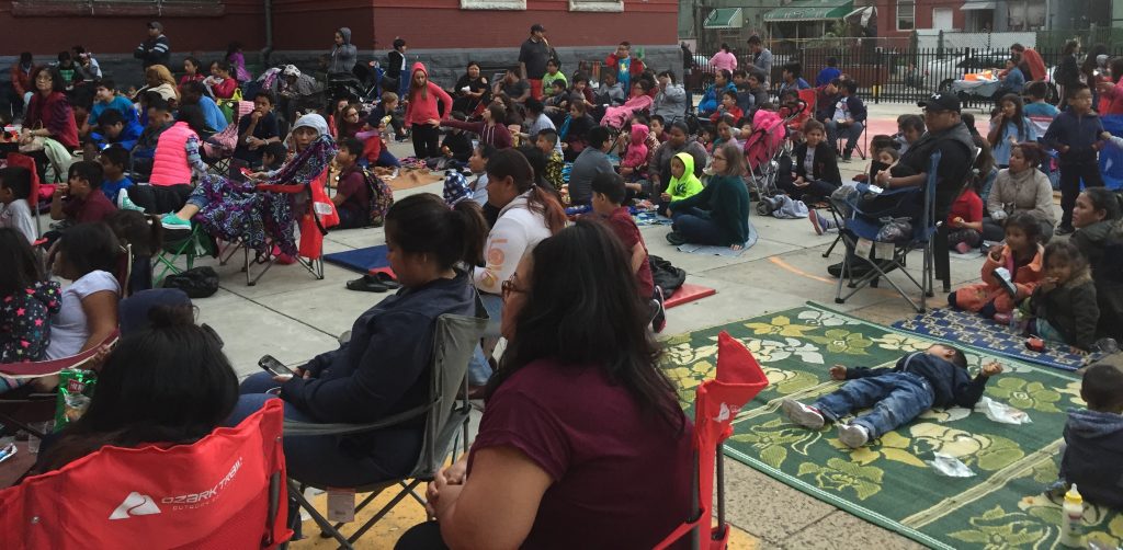 Families and parents in the school yard