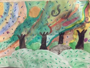 student art work - trees