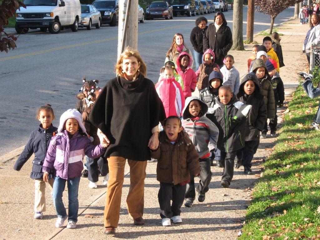 Kindergarten Class Walking During Health Week