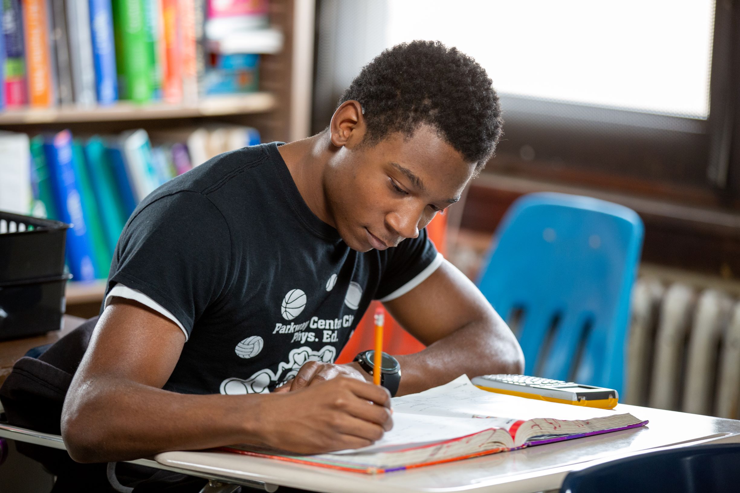 Student studying