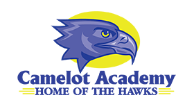 Camelot Academy Logo with an Hawk