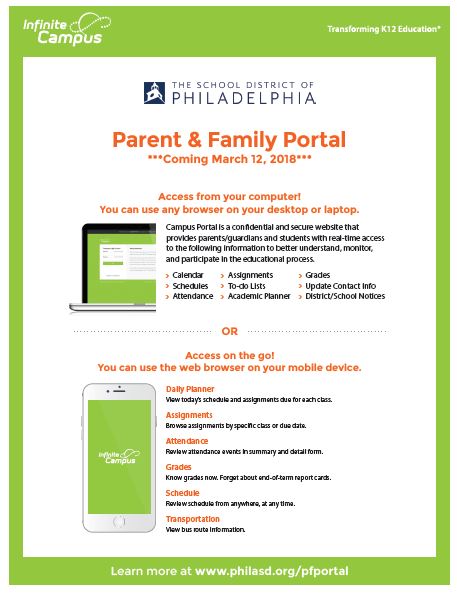 Parent family portal information