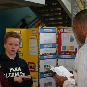 LS_SCI_13 student presenting project at science fair