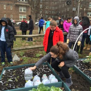 MS_SCI02 students gardening