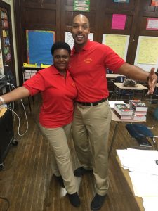 Mr. Smith and Mrs. Welsh in Casual Day uniforms
