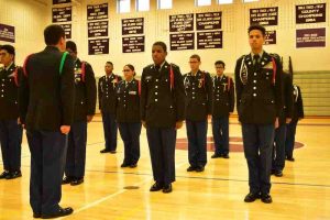Students at Drill competition