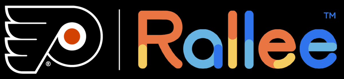Logo of Philadelphia flyers and App Logo for Rallee