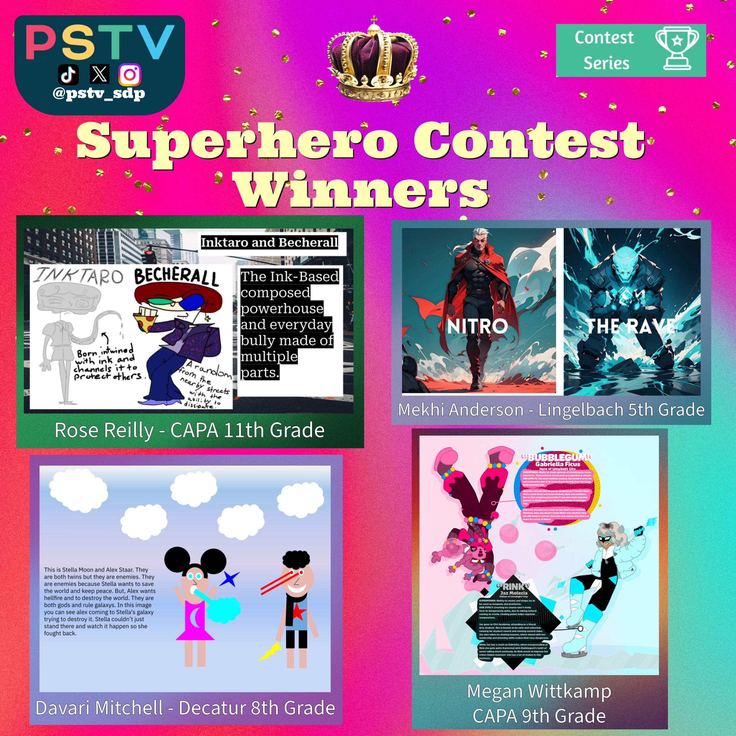 Winners of the Super Hero Contest