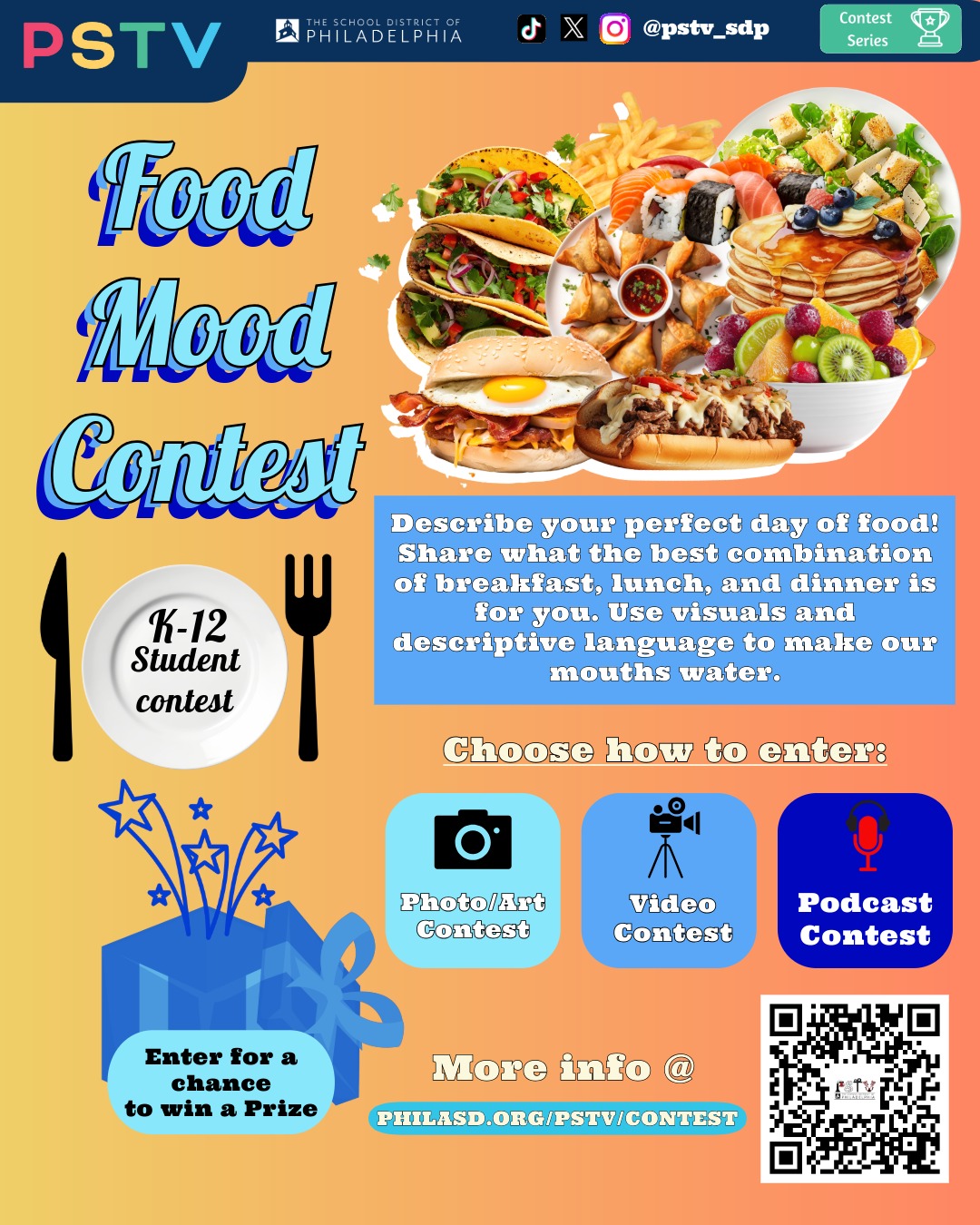 Flyer for our food mood contest.