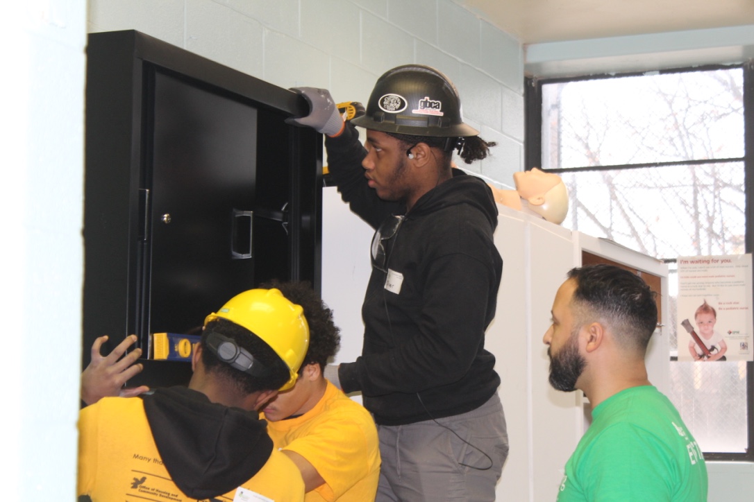 Construction Students at work.