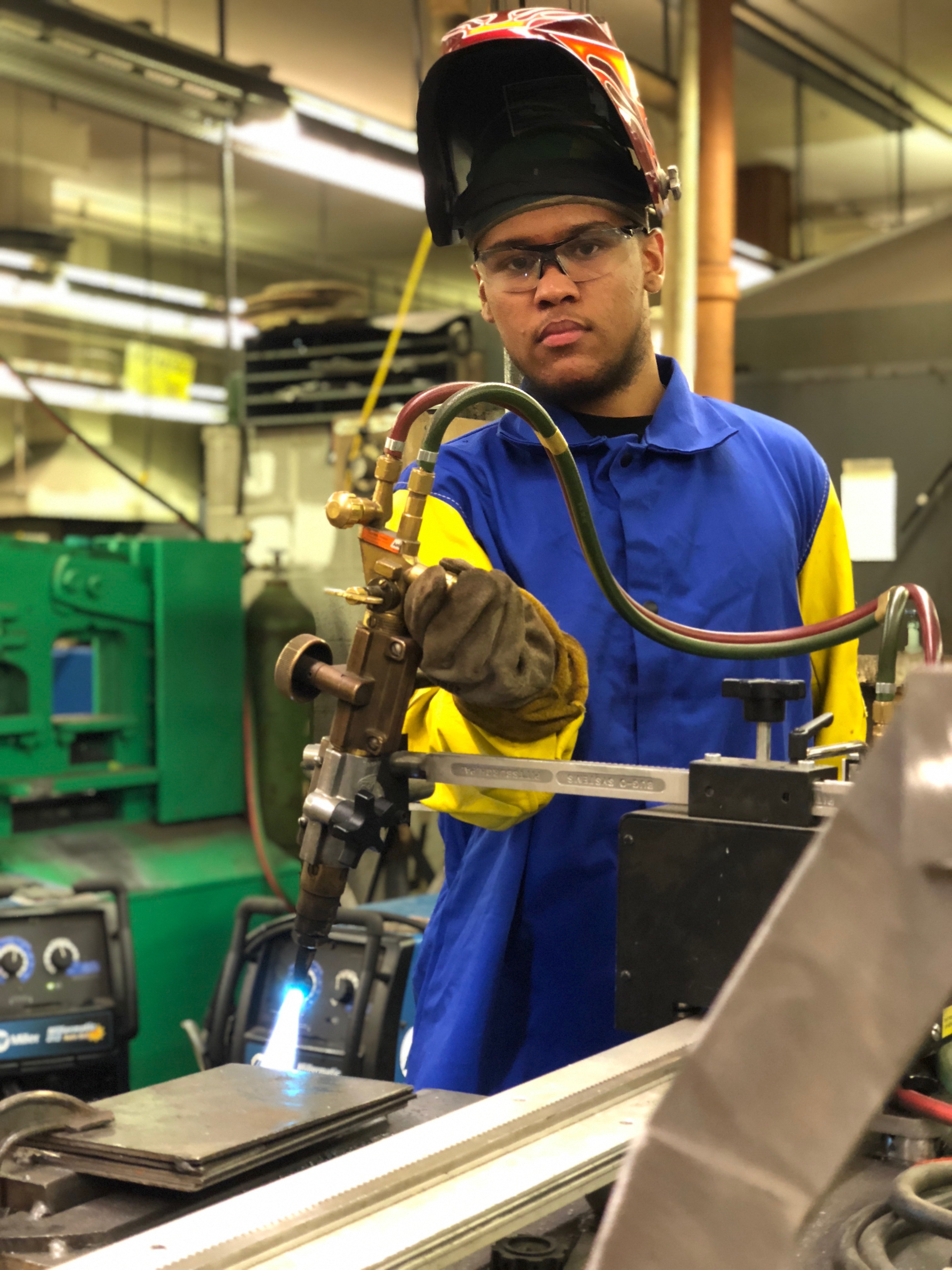 Students learn various types of welding used in industry. 