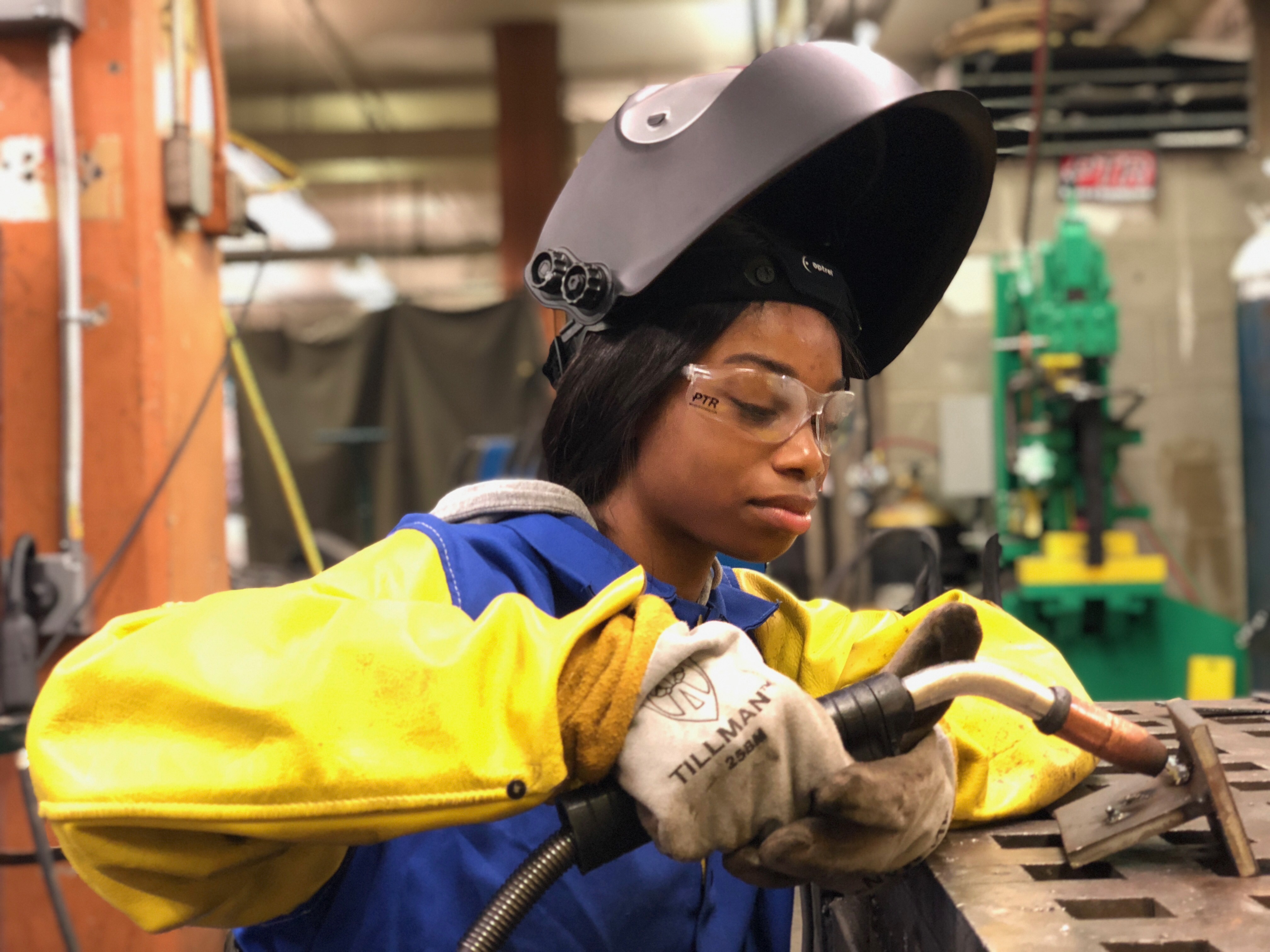 Welding students hard at work learning their trade. 