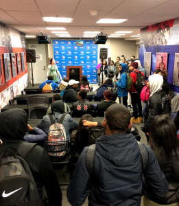 Business & Entrepreneurship students 76ers Press room