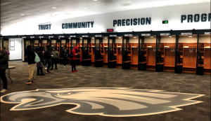 Business & Entrepreneurship students Eagles Locker room