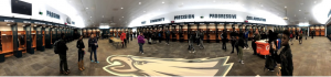 Business & Entrepreneurship students in Eagles Locker room