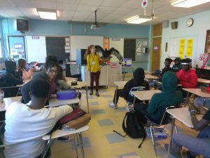 Schuylkill Center with turkey vulture in Academies @ Roxborough students