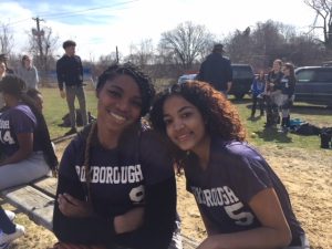 Rosnedy Vargas and Kayla Oaddams from girls softball team