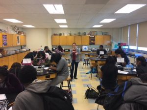 Biotech student working in the lab at Roxborough with the Bioeyes program