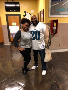 Mr. Vance & Ms. Harris in their Eagles gear