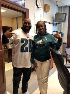 Mr. Vance & Principal Jenkins in their Eagles gear