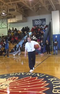 Mr. Nori refereeing March Madness tournament