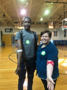 Mrs. Henshaw and Nasir after donating blood at Roxborough HS