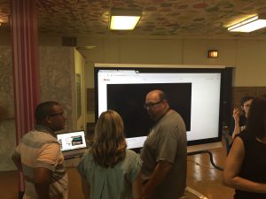 Teachers training on new Smartboards