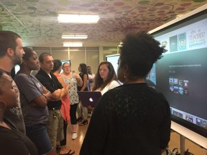 Teachers training on new Smartboards