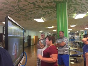 Teachers training on new Smartboards