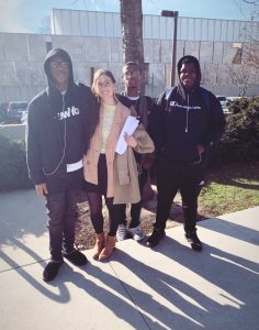 Students on a field trip with Mrs. Yacker at the Barnes.